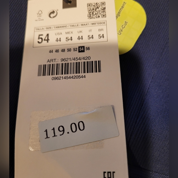 Zara Men's suit jacket navy blue size 44 US - Picture 3 of 5